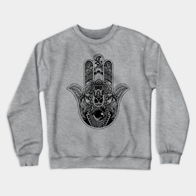 Hamsa Hand Schnauzer Crewneck Sweatshirt by huebucket